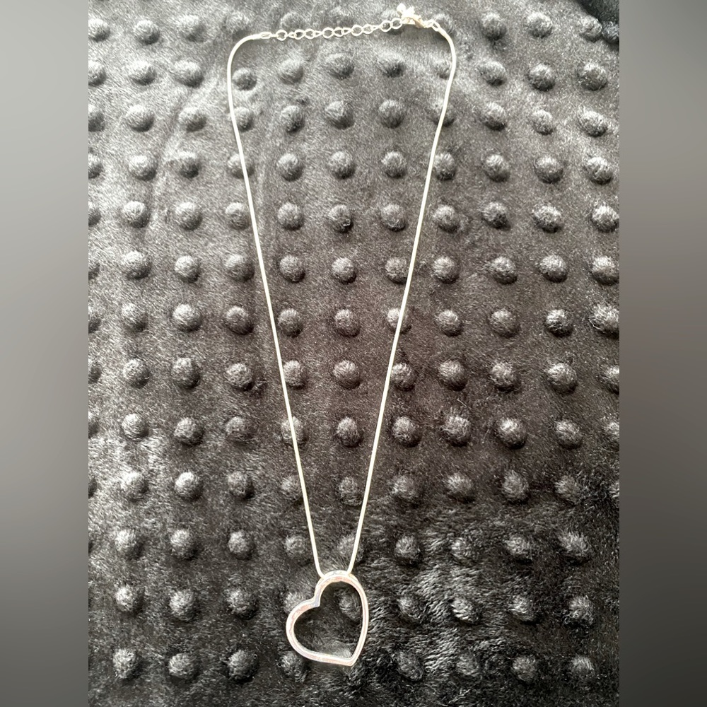 Floating Heart Silver Necklace